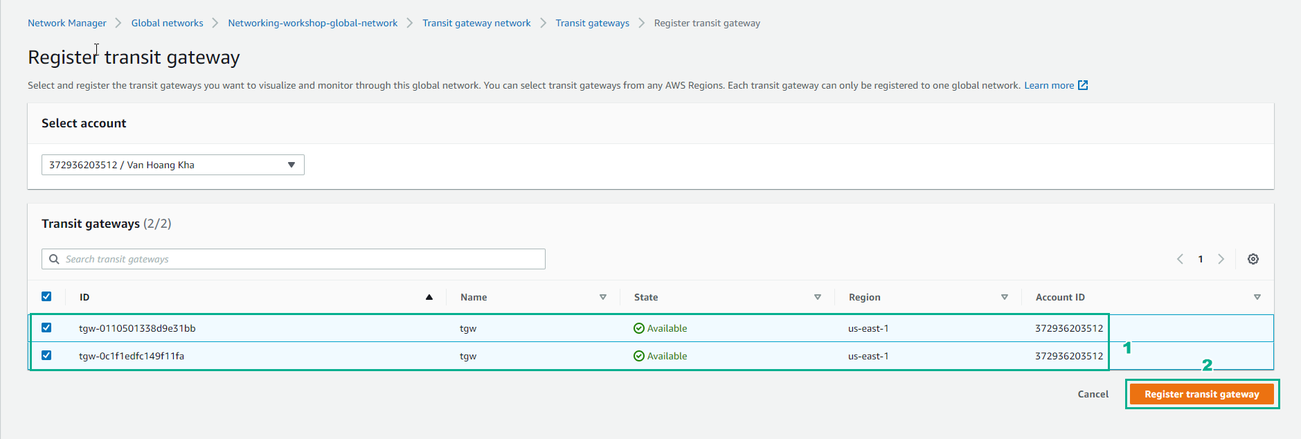 Transit Gateway Network Manager